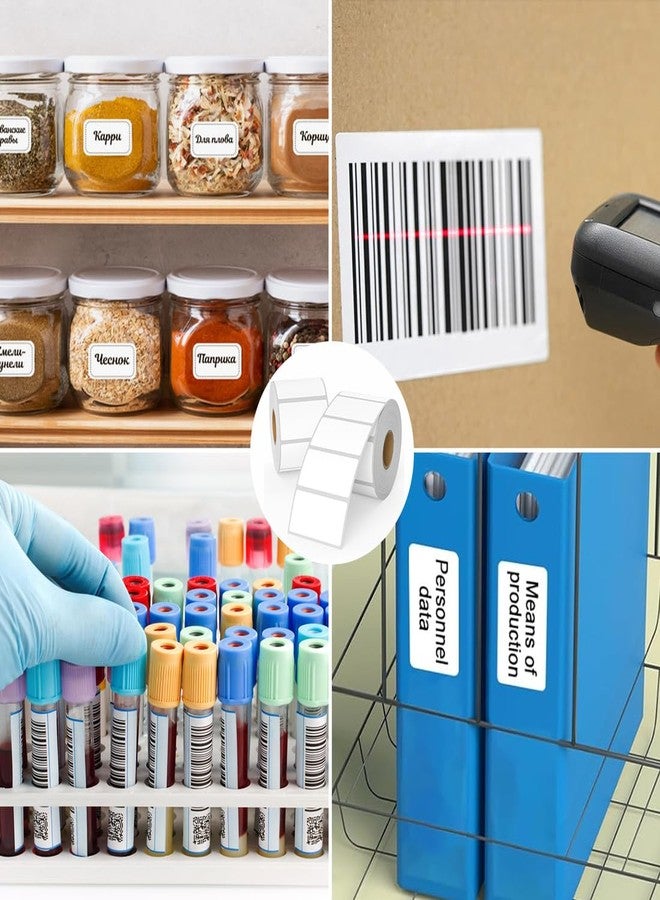 Tapsin 2.25 x 1.25 Thermal Labels, Printable Blank Label Stickers 6000 Label Papers for Barcode Labels, FNSKU, Mailing, Shipping, Compatible with Rollo, Zebra and More Thermal Printer - Image 2