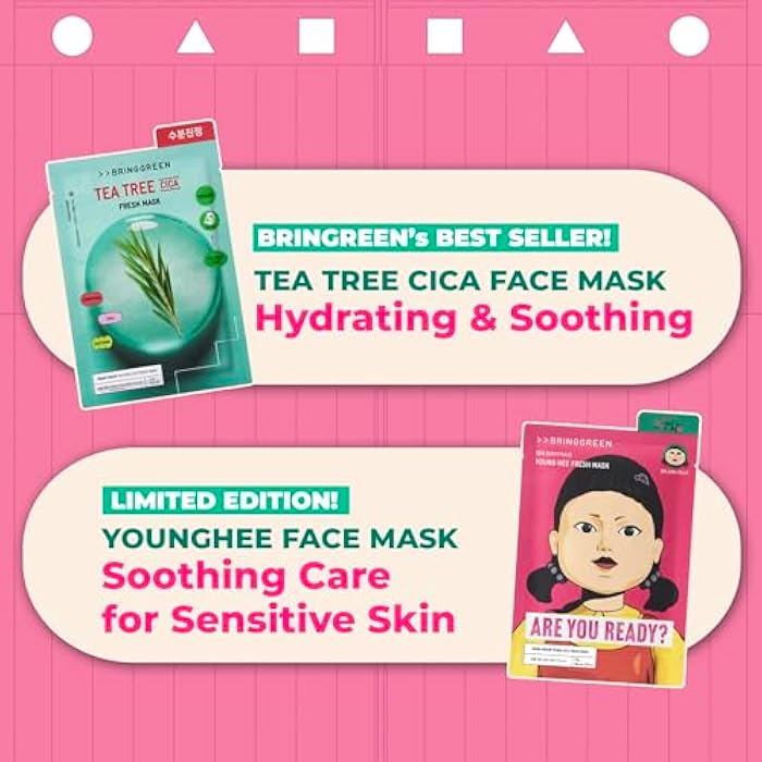 BRING GREEN X NETFLIX SQUID GAME Edition Fresh Facial Mask 10ea (TEA TREE CICA 5ea + YOUNGHEE 5ea) - Image 4