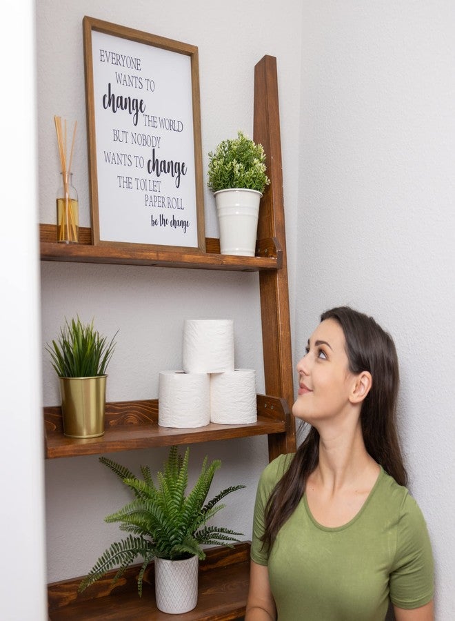 Athena's Elements Framed Wooden Bathroom Decor - Humorous Farmhouse Toilet Paper Sign, Vintage Wooden Art with Pre-Installed Hanger, Eco-Friendly Gift-Ready Bathroom Humor Print, Boho - Image 2