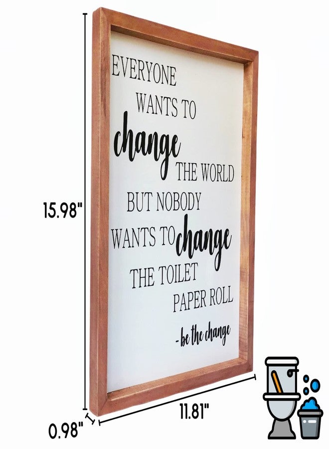 Athena's Elements Framed Wooden Bathroom Decor - Humorous Farmhouse Toilet Paper Sign, Vintage Wooden Art with Pre-Installed Hanger, Eco-Friendly Gift-Ready Bathroom Humor Print, Boho - Image 5