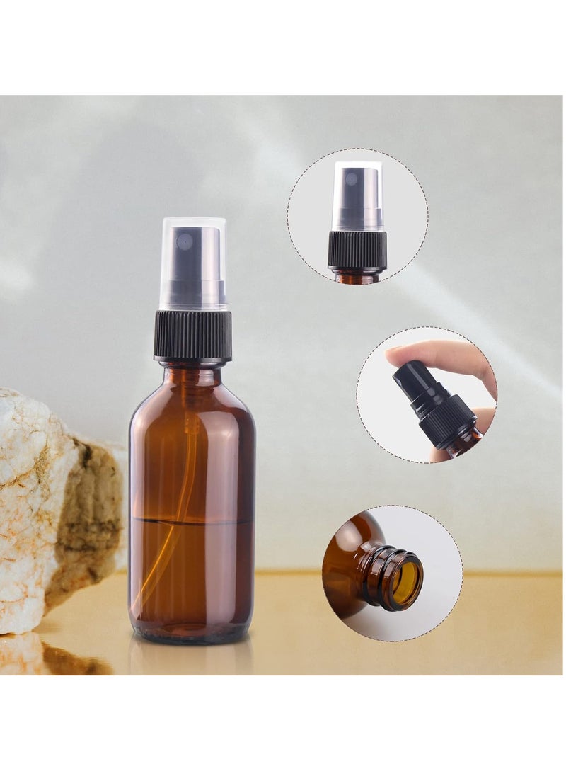 Wedama Wedama Mini Spray Bottles 2 oz, Amber Glass Spray Bottles, Empty Small Spray Bottles with Funnel Dropper, Fine Mist for Hair, Travel, Plants, Cleaning Solutions and Skin Care (4 Pack)  - Image 3