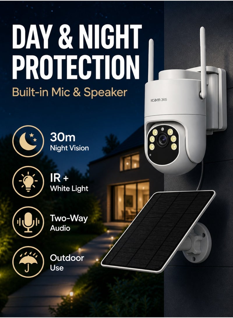 ICAM 365 Solar 4G Security Camera 5MP FHD with SIM Trial Pack, PTZ Outdoor Solar Camera, AI Human Detection, 30m Night Vision, Two-Way Audio for Farm Villa Warehouse Construction Site - Image 3