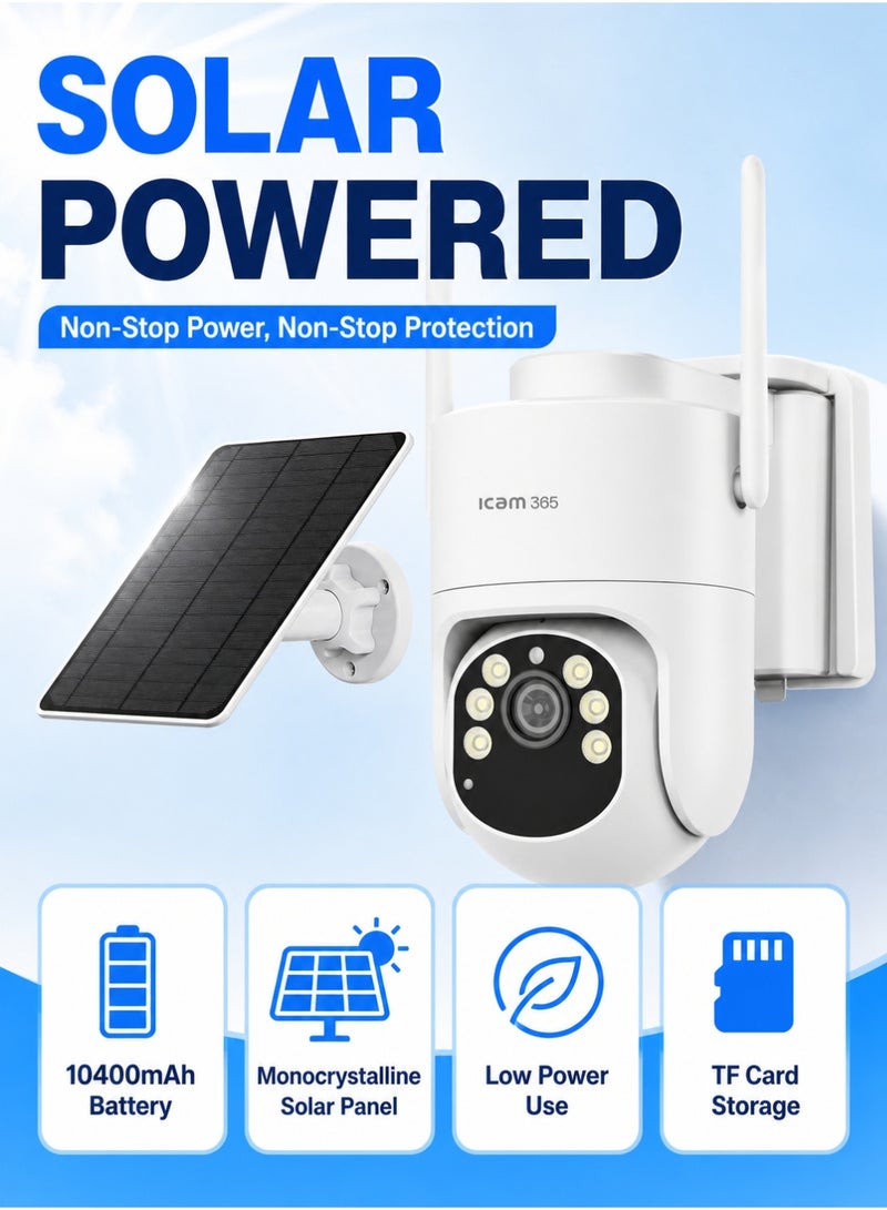 ICAM 365 Solar 4G Security Camera 5MP FHD with SIM Trial Pack, PTZ Outdoor Solar Camera, AI Human Detection, 30m Night Vision, Two-Way Audio for Farm Villa Warehouse Construction Site - Image 2