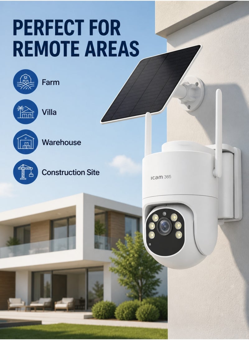 ICAM 365 Solar 4G Security Camera 5MP FHD with SIM Trial Pack, PTZ Outdoor Solar Camera, AI Human Detection, 30m Night Vision, Two-Way Audio for Farm Villa Warehouse Construction Site - Image 4