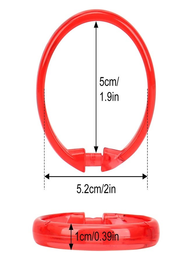 Qulable Shower Curtain Rings-12 Pack- Plastic Shower Curtain Hooks O-Shaped Rings Hook Glide Easily on Bathroom Shower Rod(Red) - Image 2