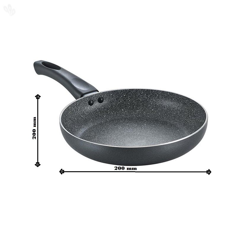 Prestige Omega Deluxe Nonstick Granite Dosa Tawa, 300mm (Black) & Omega Deluxe Aluminium Granite Fry Pan, 200mm (Omelette Pan), Black - Image 2