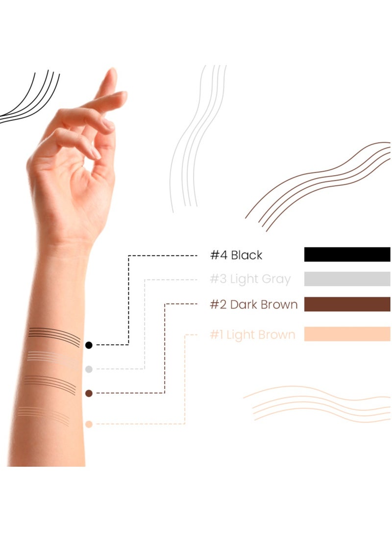 Liquid Eyebrow Pencil Light Brown Waterproof Long Lasting Brow Pencil with 4 Tip Microblade Eyebrow Pen Long-Lasting 4 Fork Liquid Smudge Proof Eyebrow Pencil Natural Eye Brow Pencil 01
