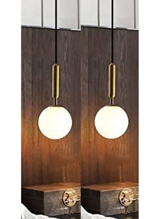 kinis Nordic Gold KIN-8051 Hanging Lamp/Pendant Lamp/Ceiling Light to Décor Home/Living Room/Bedroom/Office/Dining/Cafe/Restaurants (Pack of 2, Without Bulb) - Image 1