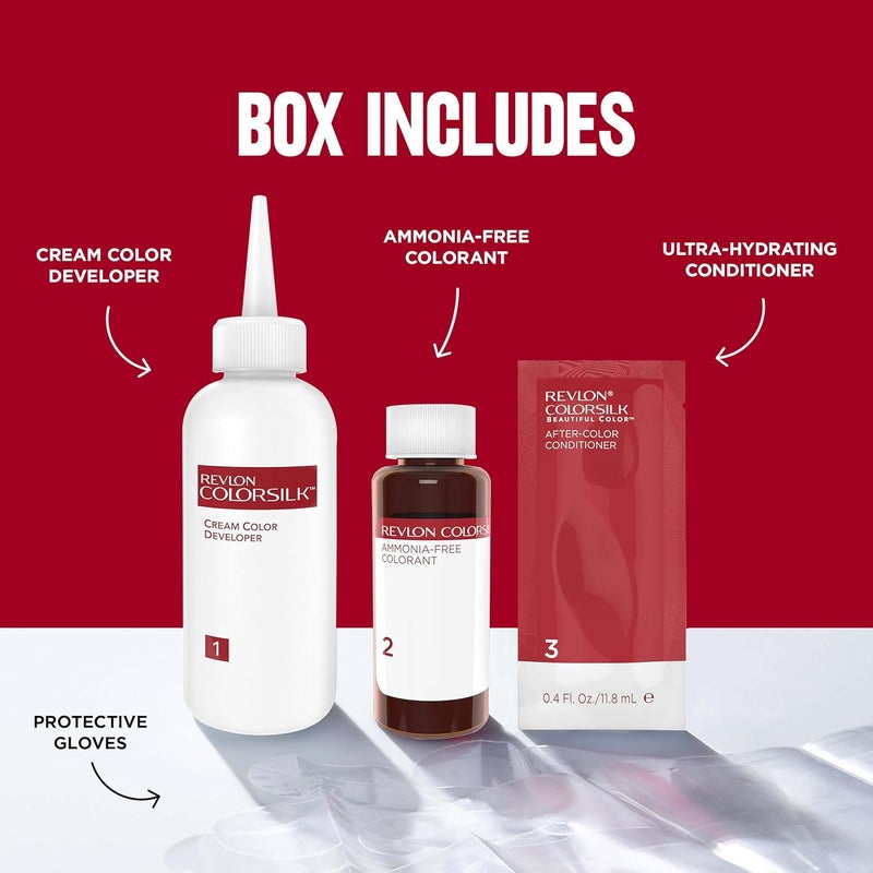 Revlon ColorSilk Permanent Hair Color For Women Salon Perfect Hair Colour at Home with 100 Grey Coverage ProKeratin No Ammonia Up to 8 Weeks of Colour Shade Light Golden Brown 5GPack of 1 - Image 3