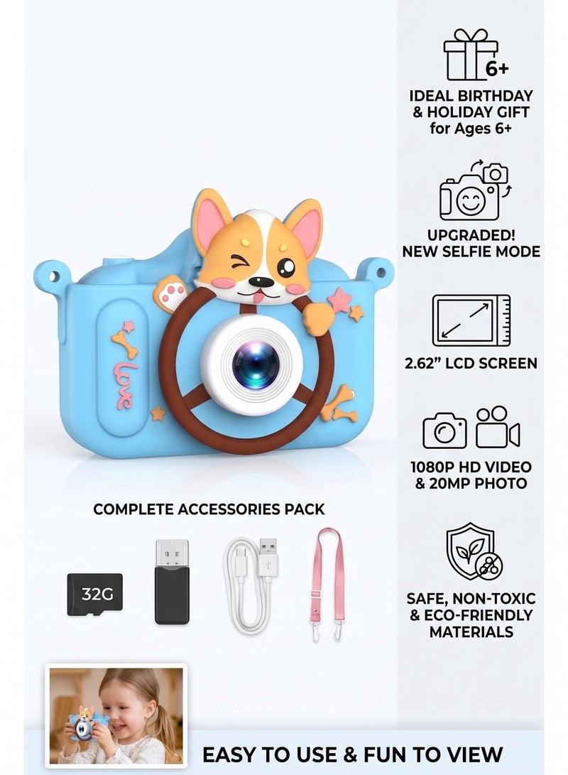 Kids Camera Gifts for 3-12 Year Old Boys Girls, Mini Rechargeable Child Digital Camera Shockproof Video Camcorder, 8MP HD Video 2 Inch Screen, Pink - Image 2