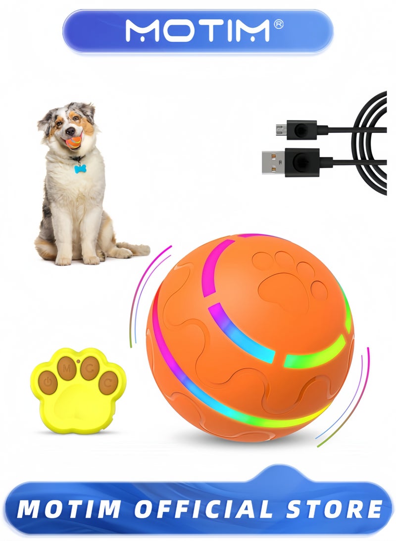 Motim Smart Interactive Dog Toy Ball Automatic Moving with Remote Control Rechargeable and Waterproof Bouncing Rotating Toy for Medium Large Dogs - Image 1