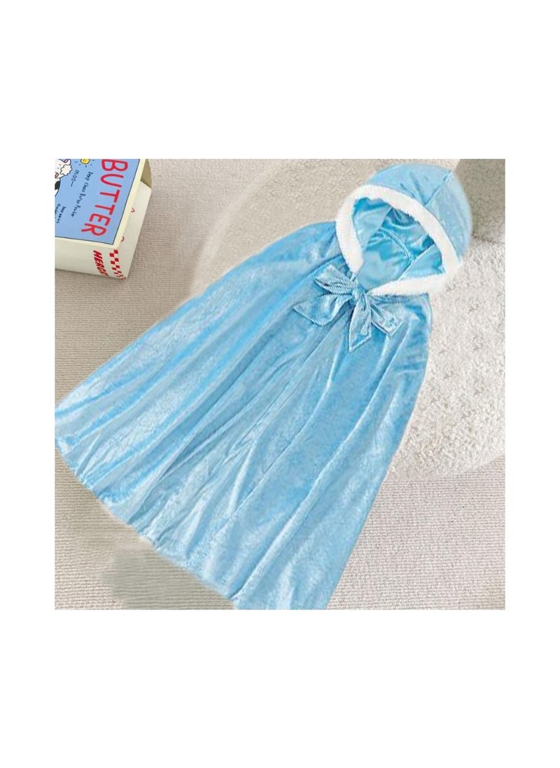 JUNYOUK - Winter Girl Elsa Cloak Cape Frozen Anna Costume Cape Shawl Clothing Princess Party Accessories - Image 1
