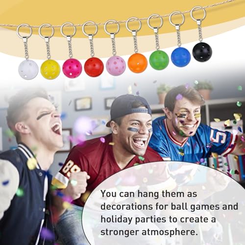 Iffitya 9PCS Pickleball Keychains - Mini Pickleball Ornaments Gift for Pickleball Lovers Pickleball Keychain with 9 Colors - Perfect Pickleball Gifts - Image 5