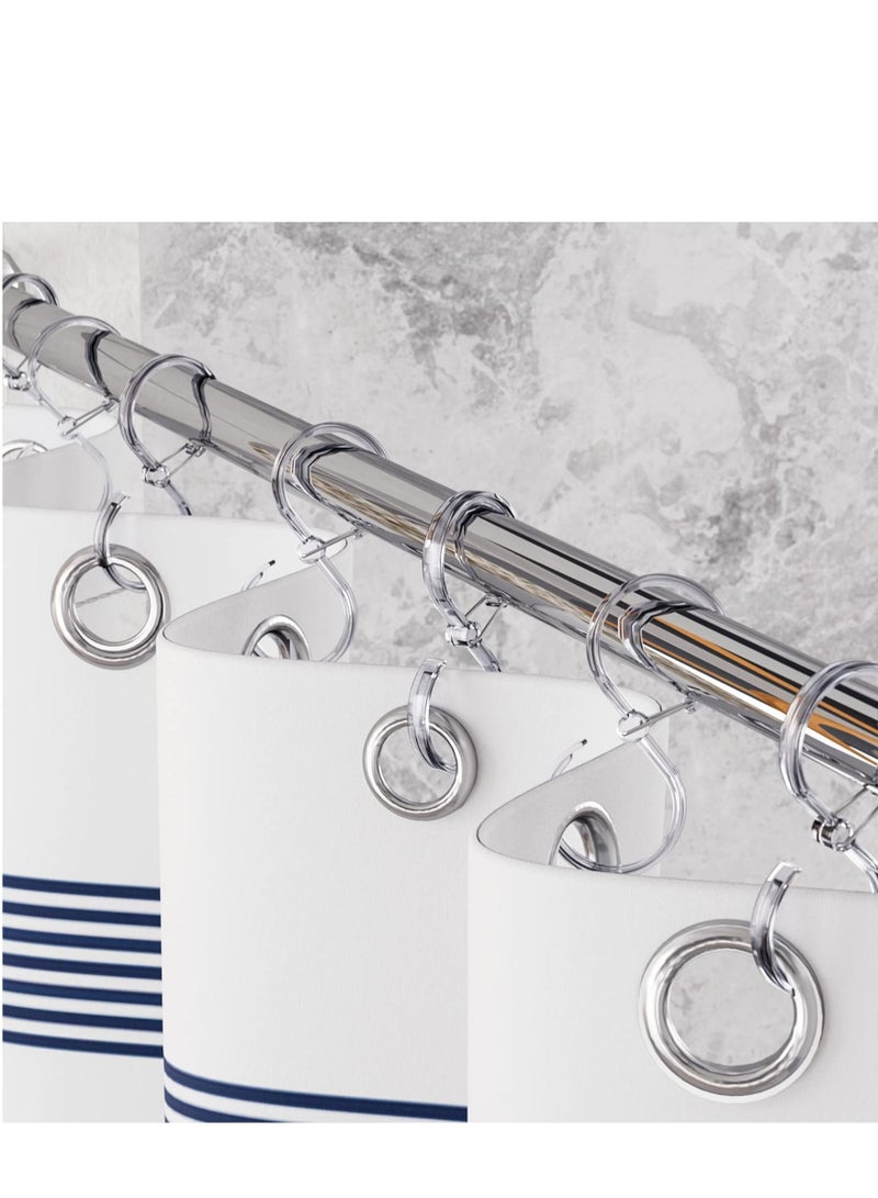 SYOSI خطافات ستارة الحمام حلقات ، خطافات ستارة حمام بلاستيكية مقاومة للصدأ 8 قطع خطافات ستارة للحمام ، حلقات ستارة الحمام مع قفل أمان ، خطافات S لتعليق الستارة ، الملابس ، شفافة - Image 2