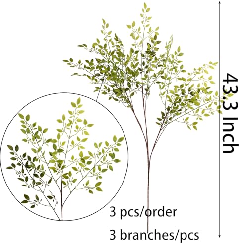 CLONG Faux Greenery Stems Artificial Branches for Vase Fake Spring Stems Plant Stems Vase Flowers for Decoration (3 Pcs) - Image 4