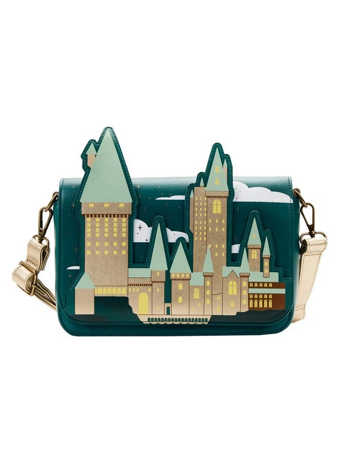 Loungefly Harry Potter Golden Hogwarts Crossbody Bag With Pouch - Image 1