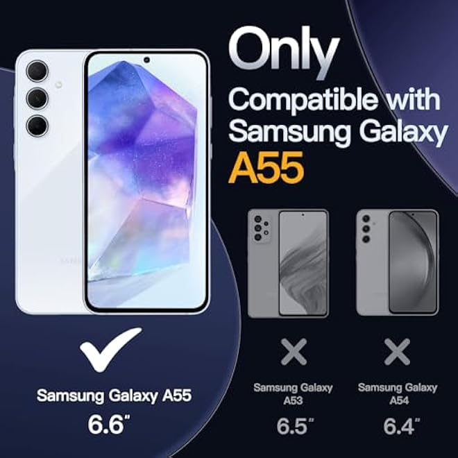 JETech Case for Samsung Galaxy A55 5G NonYellowing Shockproof Bumper Protective Phone Cover AntiScratch Hard PC Back Clear - Image 2