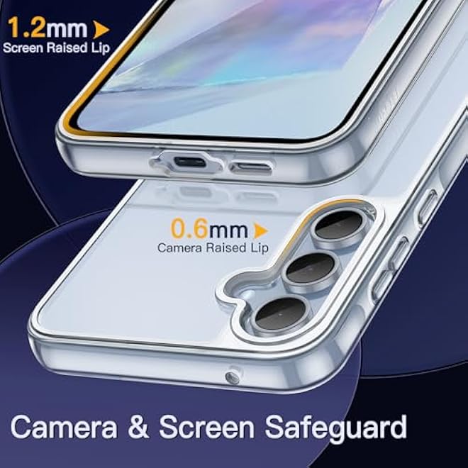 JETech Case for Samsung Galaxy A55 5G NonYellowing Shockproof Bumper Protective Phone Cover AntiScratch Hard PC Back Clear - Image 5