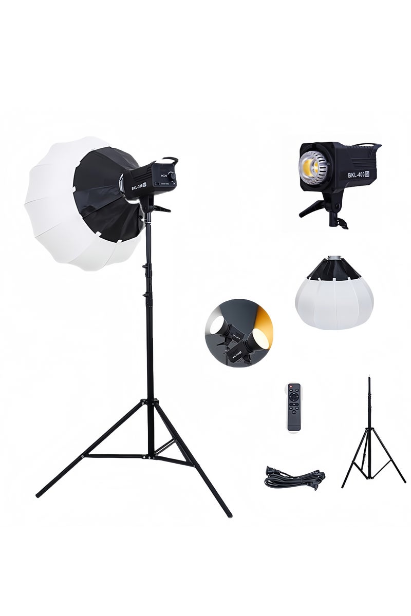 Glanfen Professional Photography Studio Lighting Kit,160W 2700K-6500K Professional COB Led Video Ligh with 65cm Softbox & Adjustable Stand for Photo/Video/Live Streaming - Image 1