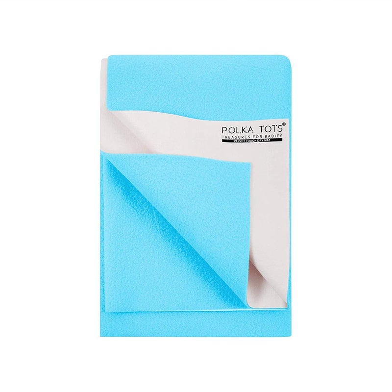 Polka Tots POLKA TOTS Waterproof Reusable Baby Bed Protector Absorbent Mat Dry Sheet for New Born Infants Mint 70 X 100 CM Medium  - Image 1