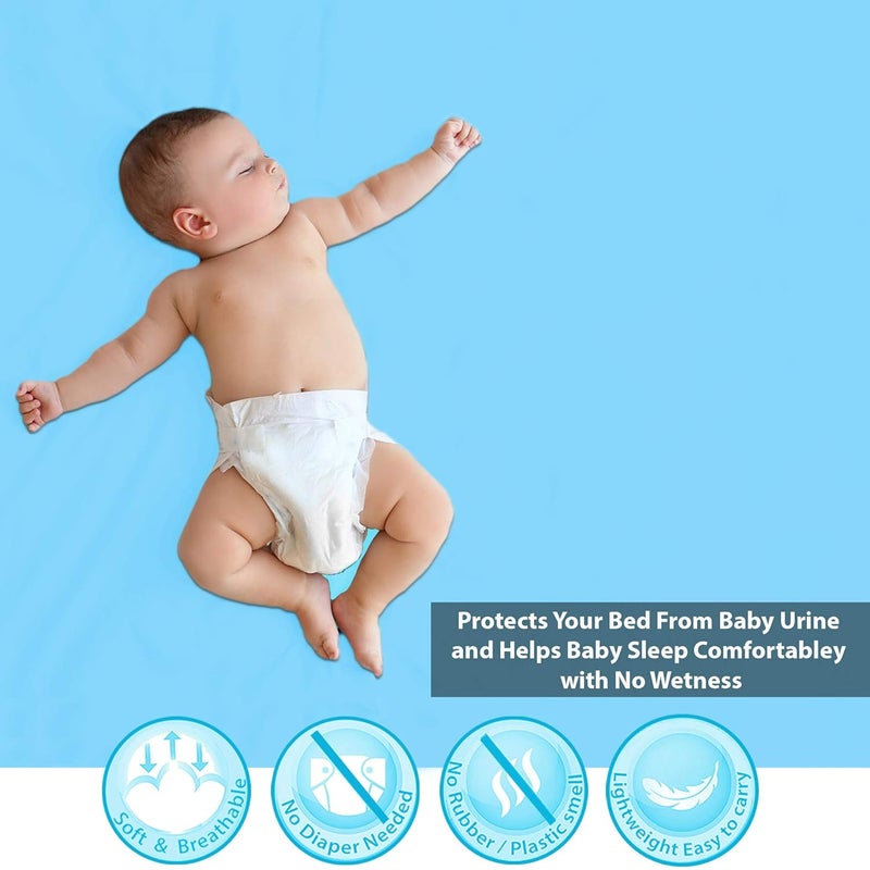 Polka Tots POLKA TOTS Waterproof Reusable Baby Bed Protector Absorbent Mat Dry Sheet for New Born Infants Mint 70 X 100 CM Medium  - Image 4