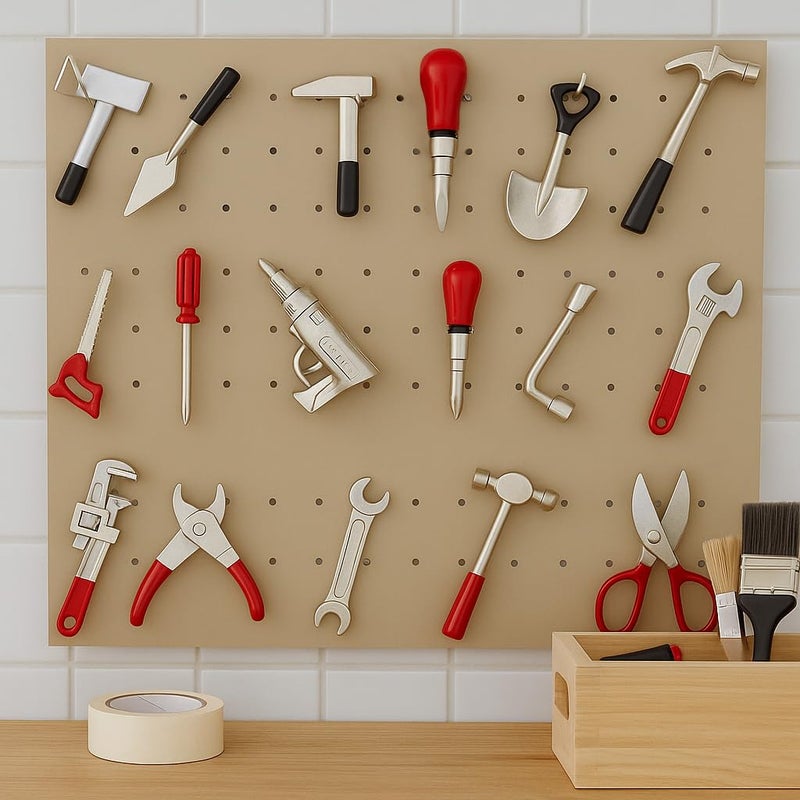 GALAOMA 17PCS 1:12 Miniature Doll House Tools Metal Home Repair Multi-Tool Model Set Fun for Party Dollhouse Decoration Accessories Mini Yard Supplies Creative Pretend Toy (Tool) - Image 3