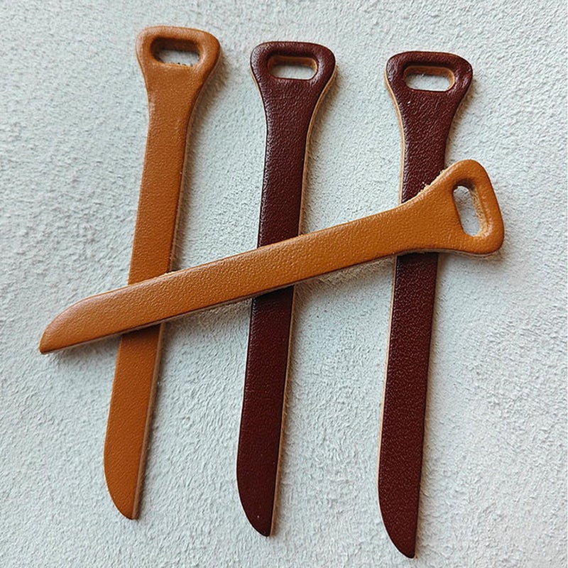 ArrErr 6 Pack Zipper Pulls Replacement Handmade Cowhide Leather Zipper Pull Tab Grip Extender Strap Puller Helper for Jacket Backpack Messenger Bag Coat Purse Handbag Suitcase Wallet Briefcase - Image 3