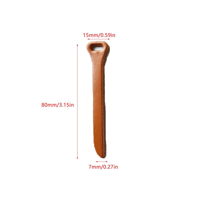 ArrErr 6 Pack Zipper Pulls Replacement Handmade Cowhide Leather Zipper Pull Tab Grip Extender Strap Puller Helper for Jacket Backpack Messenger Bag Coat Purse Handbag Suitcase Wallet Briefcase - Image 2