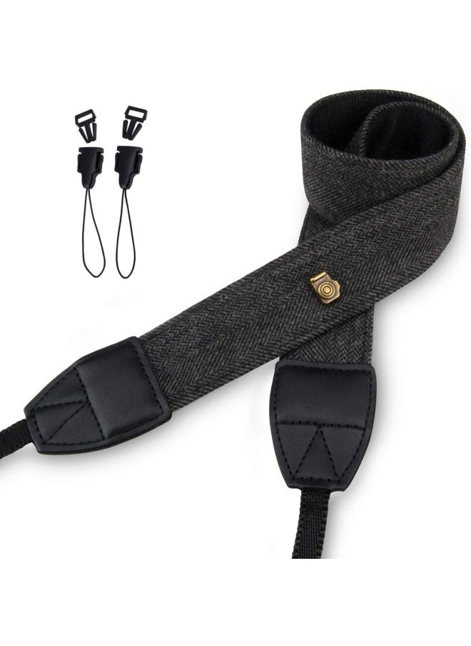 Comfortable Simple DSLR Micro Single Camera Shoulder Strap Strap Digital Universal Strap Copper Buckle Strap Strap With Airplane Buckle-Color:Grey