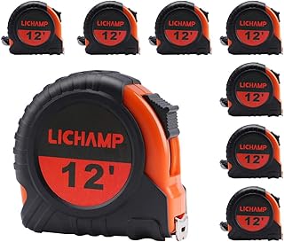 Lichamp LICHAMP Tape Measure 12 ft, 8 Pack Bulk Easy Read Measuring Tape Retractable with Fractions 1/8, Measurement - Image 1