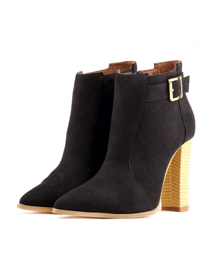 Loquat Autumn/Winter Mid-Shaft Block Heel Boots 11cm Black  - Image 1