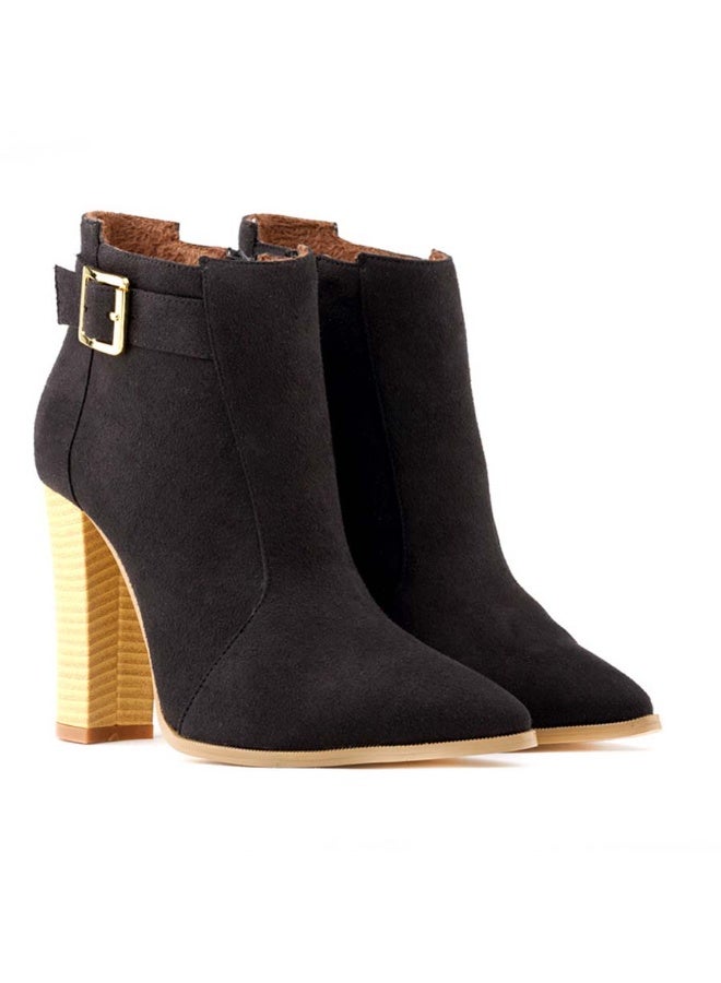 Loquat Autumn/Winter Mid-Shaft Block Heel Boots 11cm Black  - Image 2