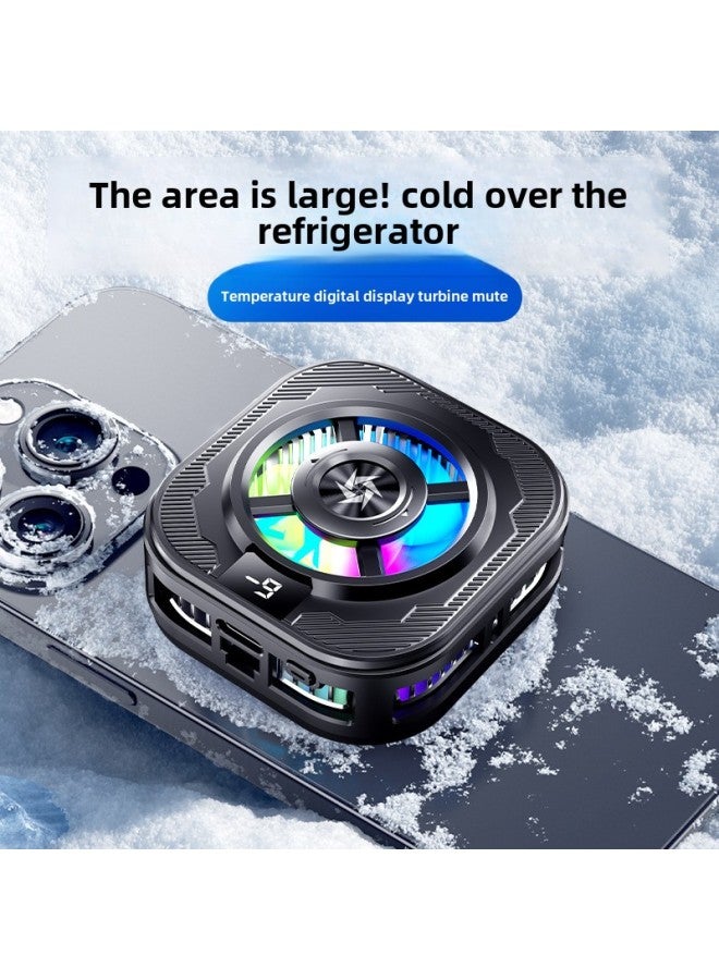 SL39 Icing Mobile Phone Radiator Semiconductor Refrigeration Digital Display Magnetic Attraction Game Live Cooling Artifact Mute-Color:White Ice 【digital Display Model】 Magnetic Radiator + Clip - Image 4