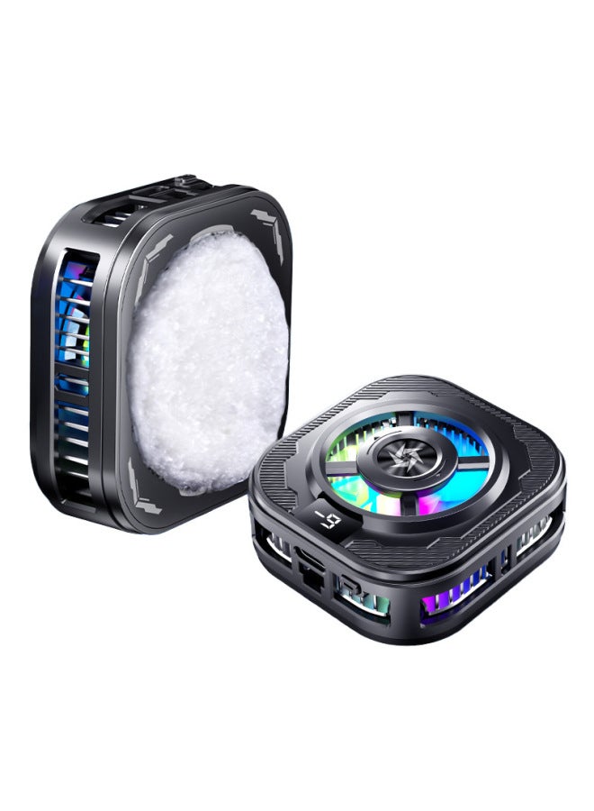 SL39 Icing Mobile Phone Radiator Semiconductor Refrigeration Digital Display Magnetic Attraction Game Live Cooling Artifact Mute-Color:White Ice 【digital Display Model】 Magnetic Radiator + Clip - Image 5