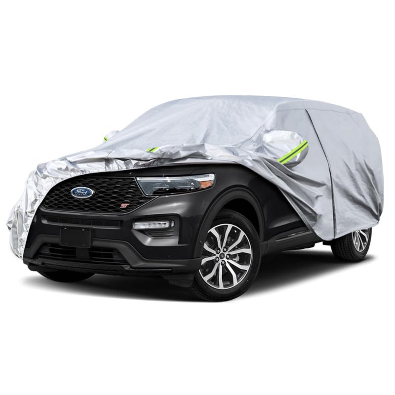 Koukou SUV Car Cover Custom Fit Ford Explorer from 1995 to 2025Waterproof Car Cover All Weather for Automobiles Outdoor Indoor with Zipper Door Sun Rain Dust Snow Protection