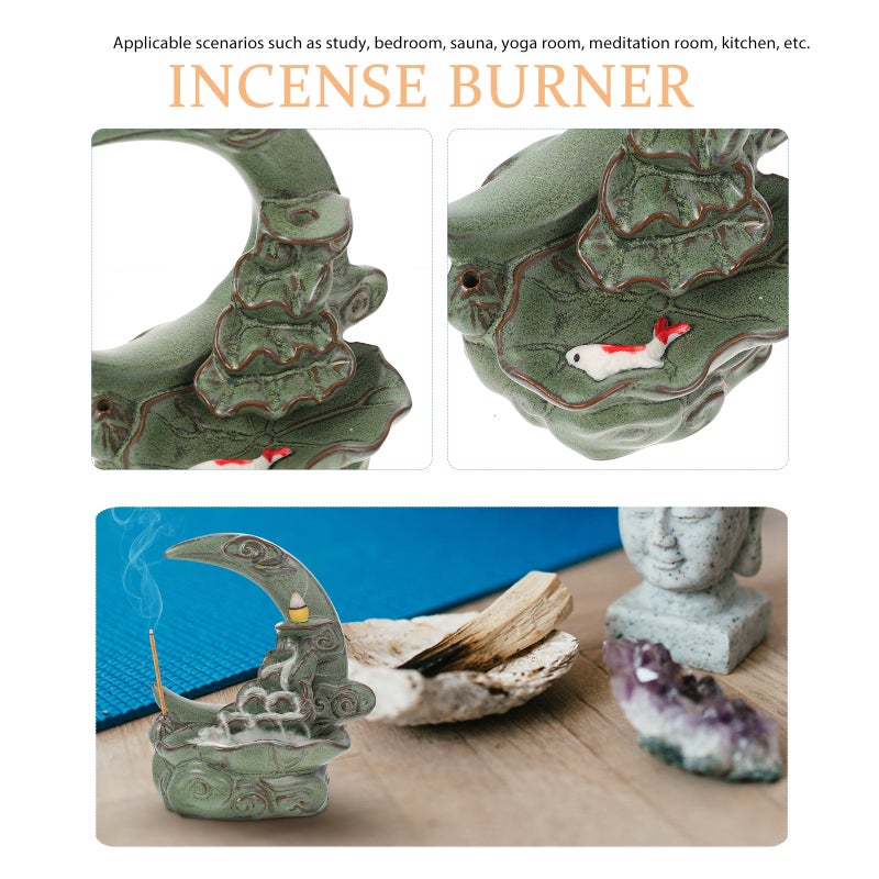 1Pc Ceramic Home Incense Burner Decor Shaped Backflow Stove - Image 4
