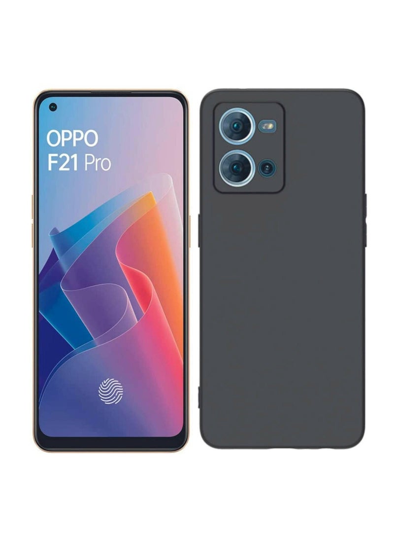 إيف جراب واقٍ لهاتف oppo F21 Pro مع حماية من قطع الكاميرا باللون الأسود من مادة TPU