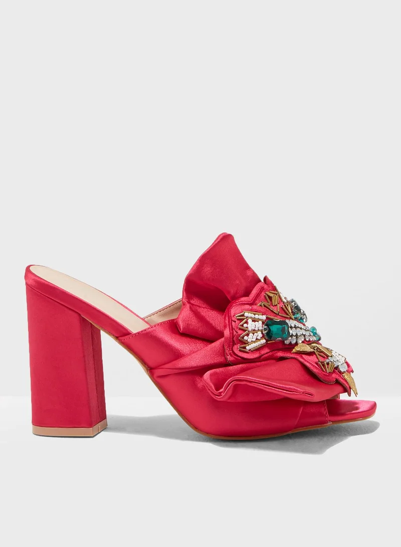 Coco Selphie Embellished Block Heel Sandal