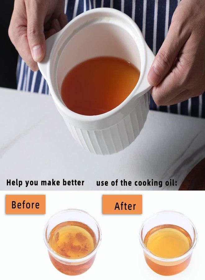 HAOTOP Bacon Grease Container Keeper with Crystal Lid and Strainer, 17 oz Ceramic Frying Oil Storage Can Container for Countertop (Gold) - Image 4