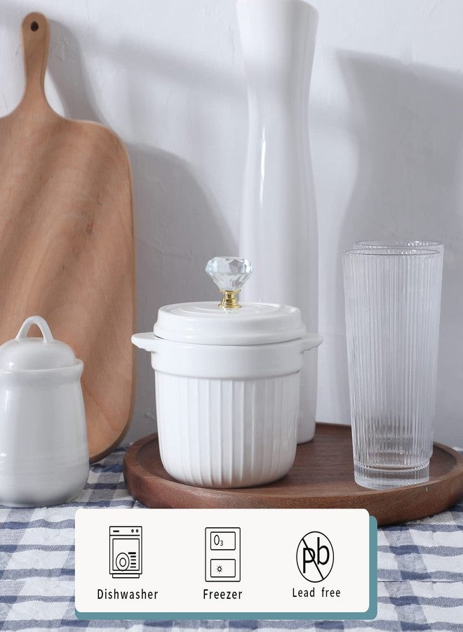 HAOTOP Bacon Grease Container Keeper with Crystal Lid and Strainer, 17 oz Ceramic Frying Oil Storage Can Container for Countertop (Gold) - Image 5