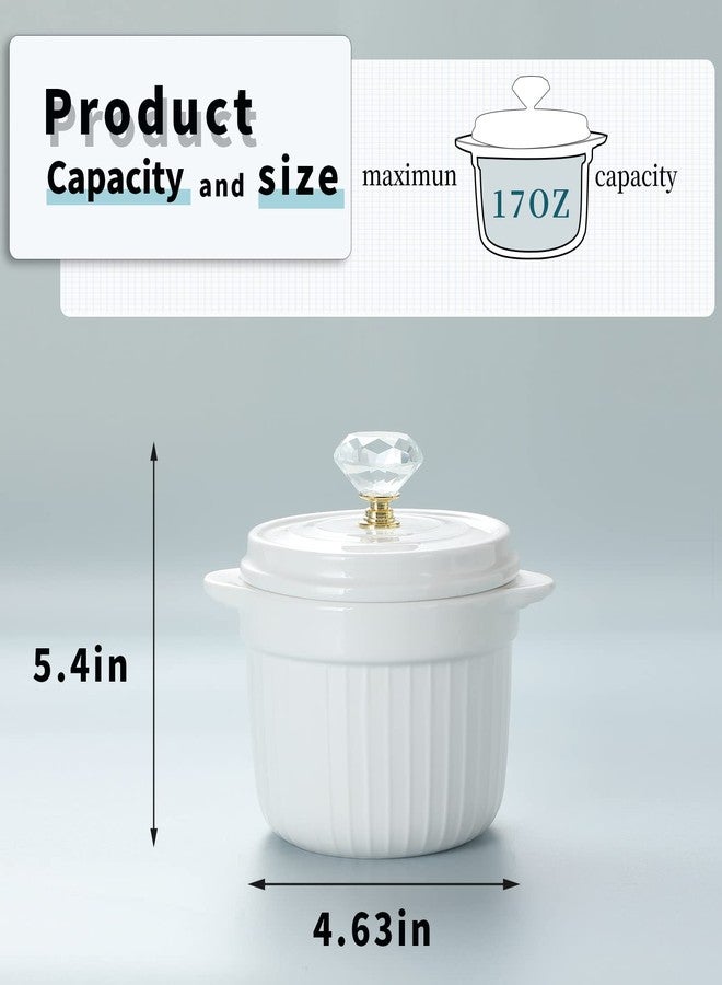 HAOTOP Bacon Grease Container Keeper with Crystal Lid and Strainer, 17 oz Ceramic Frying Oil Storage Can Container for Countertop (Gold) - Image 3