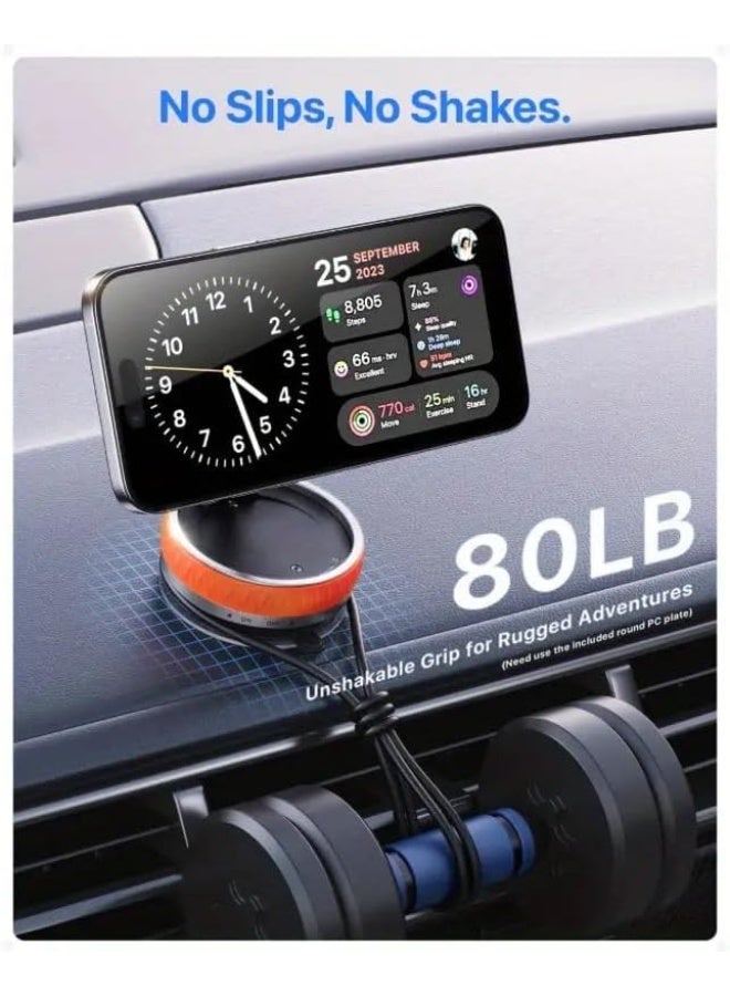 360 K10B Car Magnetic Phone Holder with Vacuum Suction Cup – 360° Foldable Stand for Car & Desk, Waterproof, Compatible with All Smartphones - Image 2