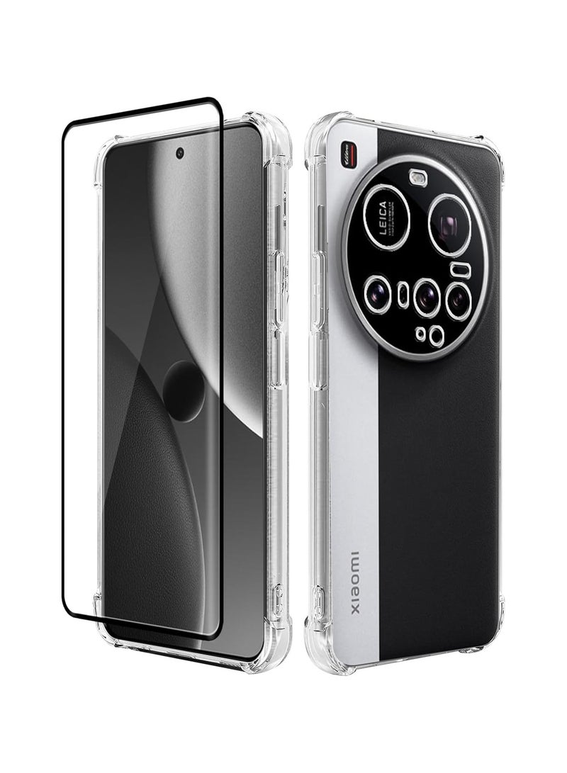عام غلاف واقٍ شفاف لجهاز Xiaomi 15 Ultra، غلاف واقٍ شديد الشفافية ومقاوم للخدوش من مادة TPU الناعمة مع حماية كاملة للجسم، وإطار متين ممتص للصدمات، مع واقي شاشة واحد مقوس ثلاثي الأبعاد. - Image 1