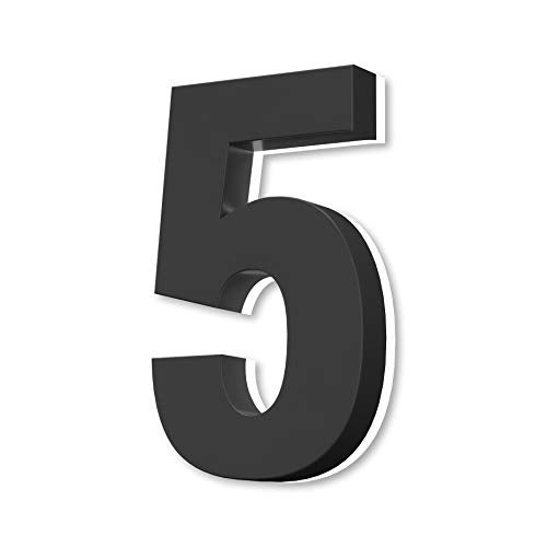LUXYARD Backlit Lighted LED House Numbers 8", Stainless Steel Hand-Polished for House Address Signs, Lighted Up House Numbers for Outside Modern, Low-Voltage, Waterproof Corrosion Resistant(BLACK 5, 8 Inch) - Image 1