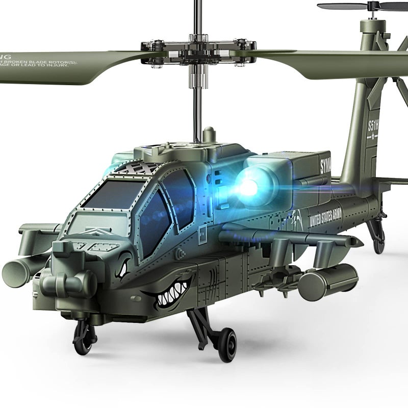 SYMA RC Helicopters S51H Remote Control Helicopter 24GHz Military Army Toys for Boys Girls Kids with Altitude Hold One Key Take OffLanding LED Light Low Battery Reminder - Image 3