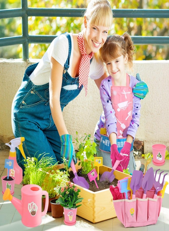 CUTE STONE Kids Gardening Set, Garden Toys with Metal Kids Rake, Shovel, Trowel, Watering Can, Gloves, Tote Bag, Gardening Kit for Toddlers, Outdoor Playset Spring Summer Toys for Girls Boys - Image 5