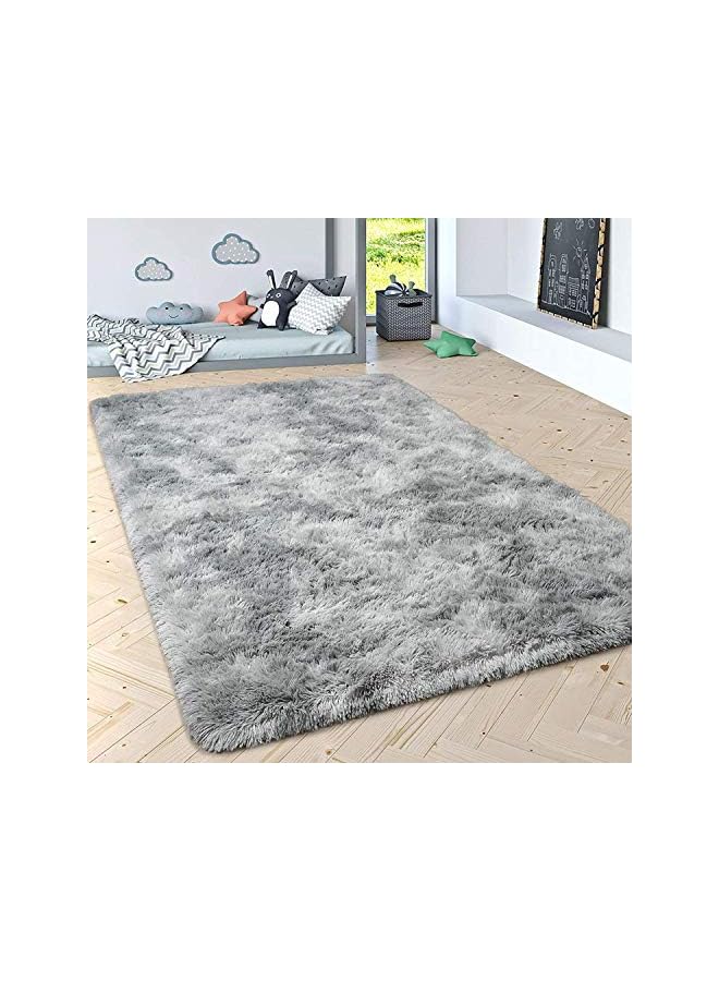 The Bros Area Rugs Soft Fluffy Carpets For Living room Shaggy Rug Modern Area Rug For Bedroom Anti-Slip Rugs For Kids Room Indoor Home Decorative Carpet (Grey White, 80 X 120 cm) - Image 3
