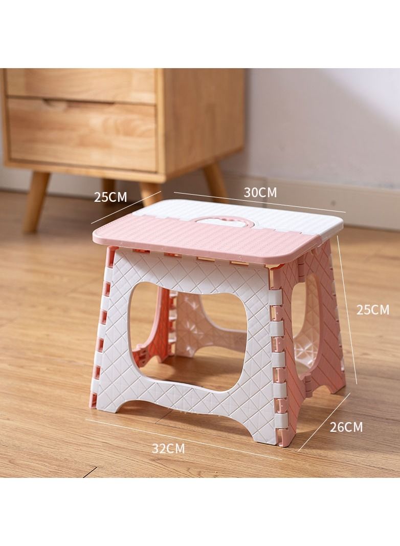 Portable Home Outdoor Folding Stool, Pink - Image 1