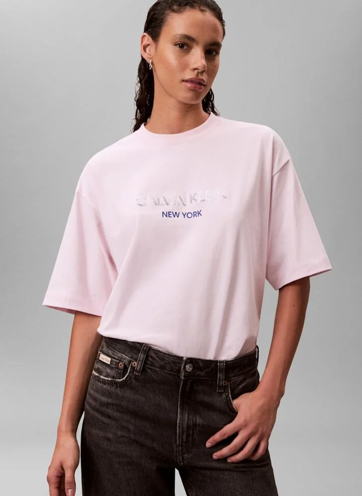 Calvin Klein Jeans  Graphic Crew Neck T-Shirt for Women | Best Price UAE