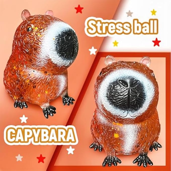 EVDERS Capybara Sugar Squishy Stress Balls, Kawaii Capybara Sugar Ball Squishy Toys for Kids Adults, Sensory Squeeze Fidget Toys for Easter Basket Stuffers,, Goodie Bag Stuffers - Image 3